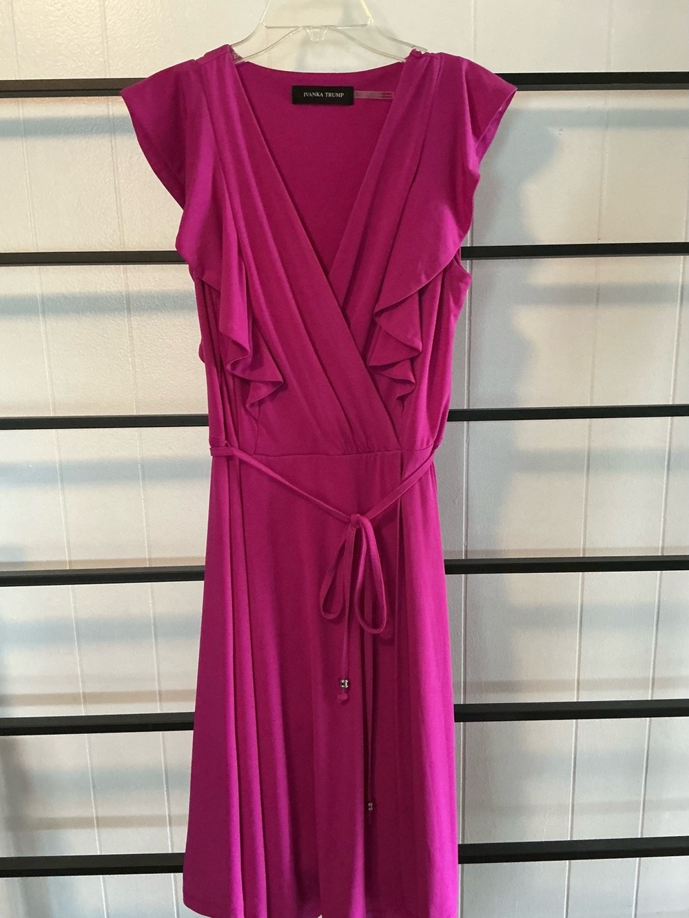 Ivanka Trump Dress, EUC, Knee Length, Ruffle, Magenta, D1